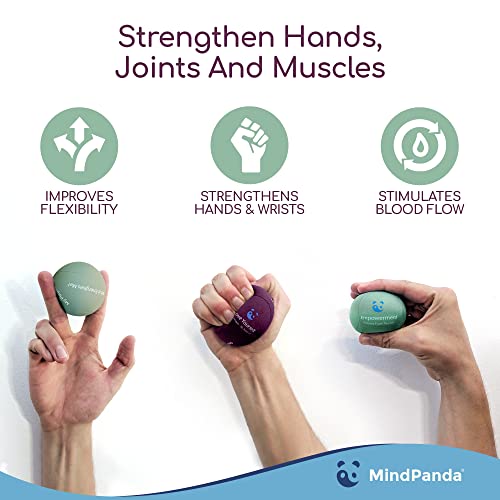 Mind & Body Stress Balls for Adults - Multi-Density Squeeze Balls for Hand Therapy & Grip Strengthening - Stress & Anxiety Relief - Choose 3-Ball (Soft, Medium & Hard) or 2-Ball (Soft & Hard) Sets