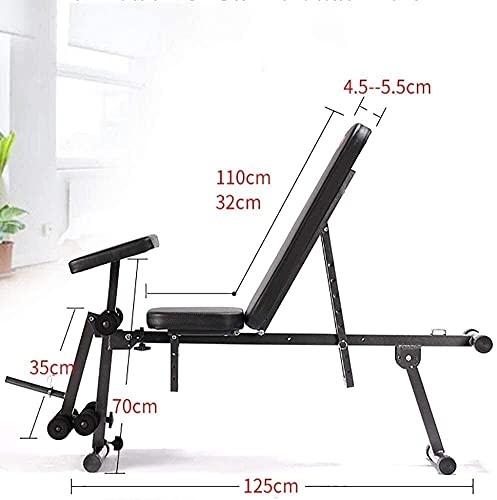 Weight Bench Dumbbell Weight Lifting Adjustable Weight Bench Sit-ups Fitness Equipment, Adjustable Supine Board, Home Multifunction Folding Dumbbell Bench