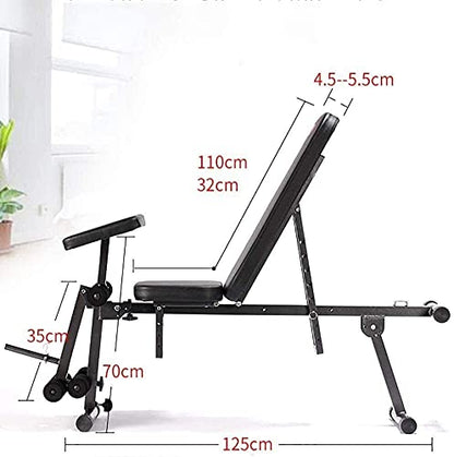 Weight Bench Dumbbell Weight Lifting Adjustable Weight Bench Sit-ups Fitness Equipment, Adjustable Supine Board, Home Multifunction Folding Dumbbell Bench