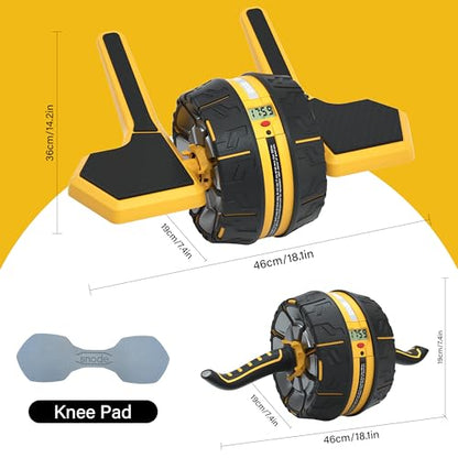 Ab Roller Wheel with Elbow Support, 3 Levels Resist, Dual Mode, Ab Wheel for Core Workout, Automatic Rebound Sytem,Spring Steel Sheet