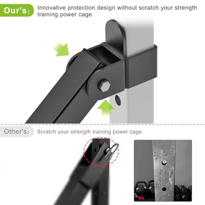 Kipika Power Rack Attachment for 5/8" & 1" Holes - Heavy Duty Home Gym Equipment for 2x2 or 3x3 Squat Rack, Adjustable and Easy to Install - color: 2 x 2 Racks with 1'' Hole