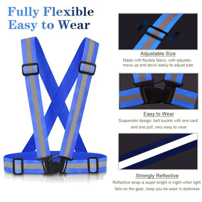Reflective Vest Running Gear, 2-10Pack High Visible Safety VES - color: 2 x Blue