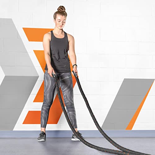 METIS Battle Ropes – Durable Fitness Ropes for Strength Training, 30ft/40ft/50ft Options – Ideal for Home Workouts & Gyms with Anti-Fray Handles - size: 40ft, style: 1.5 inch