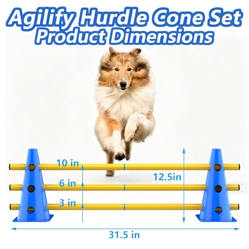 Dog Agility Cone Hurdle Set, 3 Adjustable Heights, 12 Pack - size: 12-Pack Hurdle Cone