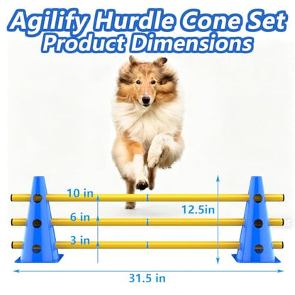 Dog Agility Cone Hurdle Set, 3 Adjustable Heights, 12 Pack - size: 12-Pack Hurdle Cone