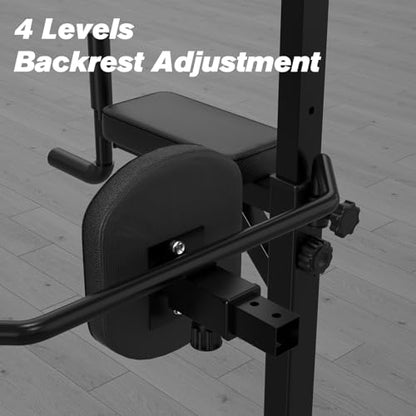 RELIFE REBUILD YOUR LIFE Power Tower Pull Up Bar Station Workout Dip Station for Home Gym Strength Training Fitness Equipment - color: Black