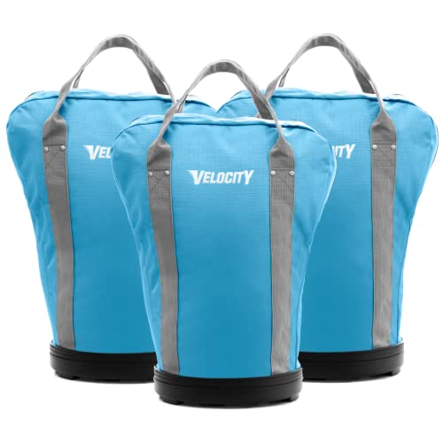 Velocity Heavy Duty Multipurpose Ball Bag with Durable Bottom - Holds up to 60-72 Balls - Ideal for Lacrosse, Baseball, Pickleball, Tennis & More - color: Carolina Blue, style: 3 Pack