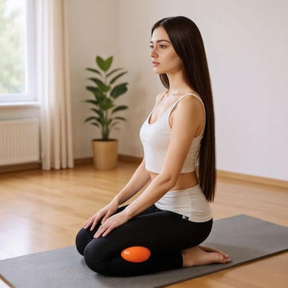 Yoga Massage Ball Smooth Ball – 4 Inch Adjustable Firmness Massage Roller Balls for Back, Neck & Floor Therapy – Gentle Deep Muscle Relief for Sensitive Soft Tissue franklin.with air pump (red) - color: Red