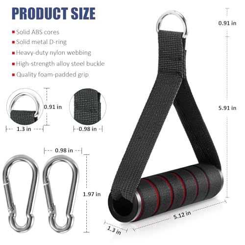 2 Pack Upgraded Exercise Handles, Gym Handle Equipment for Cable Machine Attachments, Strength Training Workout, Pilates, Home Gym, Resistance Bands, Heavy Duty Workout Accessories