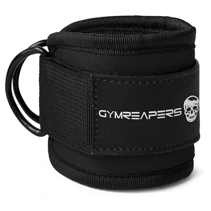 Gymreapers Ankle Straps For Cable Machine Kickbacks, Glute Workouts, Lower Body Exercises - Adjustable Leg Straps with Neoprene Padding