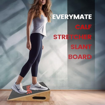Heavy-Duty Wooden Slant Boards for Exercise & Calf Stretch – 19.7" Wide Incline Board for Squats, Non-Slip Surface, Fixed 25° Angle for Strength & Flexibility Training, 1200 lbs Capacity - color: Slant Board-1