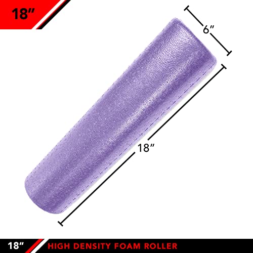 JFIT High Density Foam Roller – EPP Deep Tissue Massage Roller for Muscle Recovery, Myofascial Release & Stretching - color: Solid Purple, size: 18-Inch