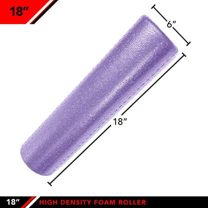 JFIT High Density Foam Roller – EPP Deep Tissue Massage Roller for Muscle Recovery, Myofascial Release & Stretching - color: Solid Purple, size: 18-Inch