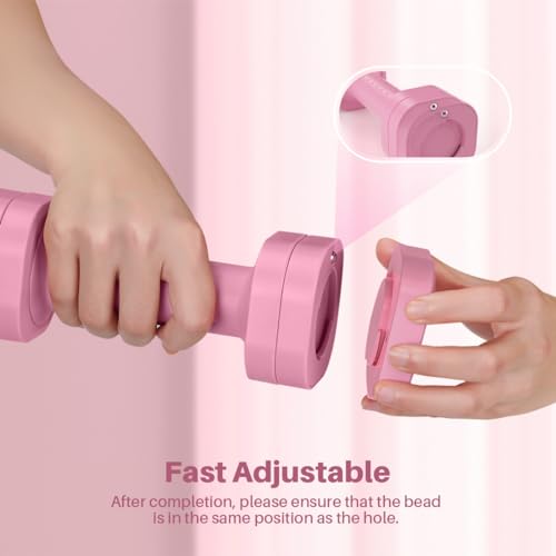 Zempox Adjustable Dumbbell Set, 4 in 1 Free Weight Dumbbell Set for Women, Hand Weight for Women at Home, Each 2lb 3lb 4lb 5lb with TPU Soft Rubber Handle for Home Gym Aquatic Fitness Equipment,Purple - color: Pink