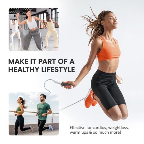 Digital Jump Rope with Smart Counter & Timer - Adjustable Speed Skipping Rope for Fitness, Weight Loss, Boxing, MMA - Tangle-Free Ball Bearings & Anti-Slip Handles for Men, Women, Kids.(Check 2026 New Evolution for 3s Rope Swap) - color: 2026 Evolution BL