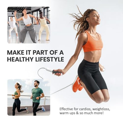 Digital Jump Rope with Smart Counter & Timer - Adjustable Speed Skipping Rope for Fitness, Weight Loss, Boxing, MMA - Tangle-Free Ball Bearings & Anti-Slip Handles for Men, Women, Kids.(Check 2026 New Evolution for 3s Rope Swap) - color: 2026 Evolution BL