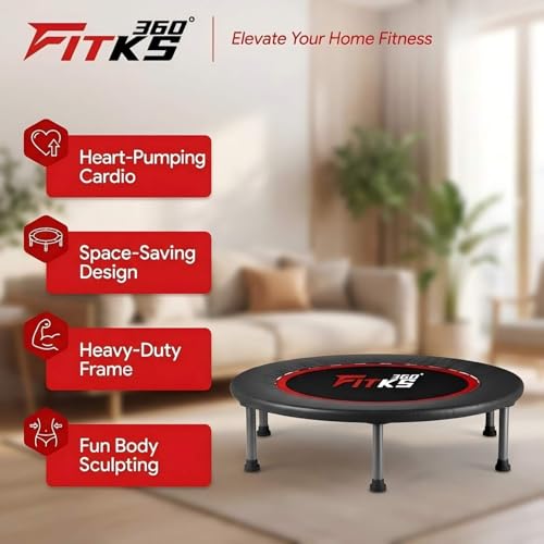 40'' Foldable Fitness Trampoline – Indoor & Outdoor Rebounder with Safety Pad, Includes Interactive Fitness Game for Body & Mind, Supports Up to 400lbs