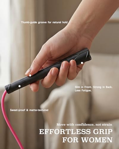 YUEDONG Women's Silent Jump Rope for Fitness, Apartment Friendly Adjustable PVC Exercise Rope, Tangle-Free Skipping Rope with Ergonomic Grip for Home Workout, Cardio, Weight Loss and Fat Burning - color: BLACK