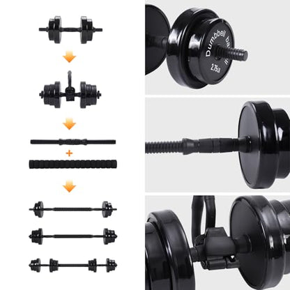 Nice C Weights, Dumbbell Set, Kettlebells, Adjustable Dumbbells, Barbell Weight Set, 20-40-50-70LB 3-in-1 set, Non-Slip, All-purpose
