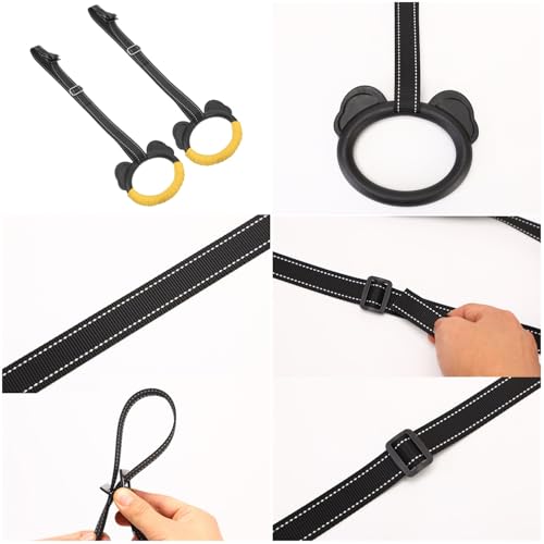 Kids Gymnastic Rings with Adjustable Straps Gym Ring Pull up Olympic Rings for Children Swing Pull Up Bar Doorway Body Strength Training Outdoor Lanyard Jungle Gym Stretching Height Increase