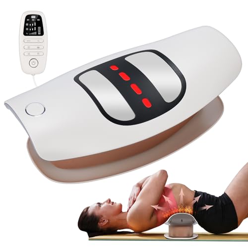 Electric Lumbar Traction Device, Back Stretcher for Lower Back, 3 Heating Levels and Vibration Lumbar Traction Massager