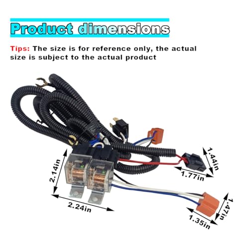 H4 Headlight Relay Harness Kit, 2-Headlight Wiring Harness and Ceramic Socket Plug, Fit for for 9003 H5054 H6054LL 6014 H6024 6052 6053 Subaru Headlamp to Fix Dual Ground Problem