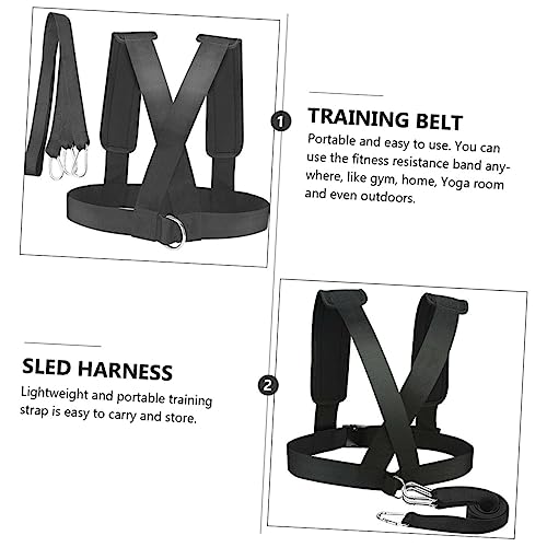 Kisangel 2pcs Resistance Sled Harness Weight Bearing Shoulder Straps Training Belt for Fitness Workout Running Exercise with Portable Design and Safety Features