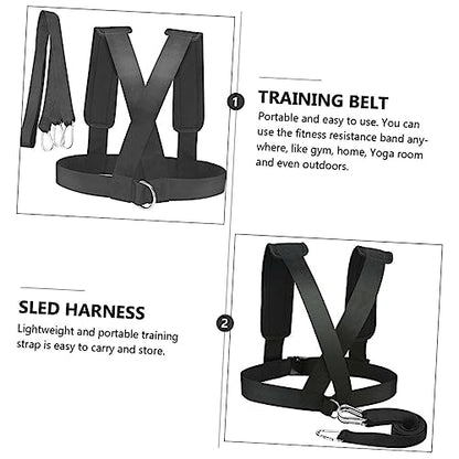 Kisangel 2pcs Resistance Sled Harness Weight Bearing Shoulder Straps Training Belt for Fitness Workout Running Exercise with Portable Design and Safety Features