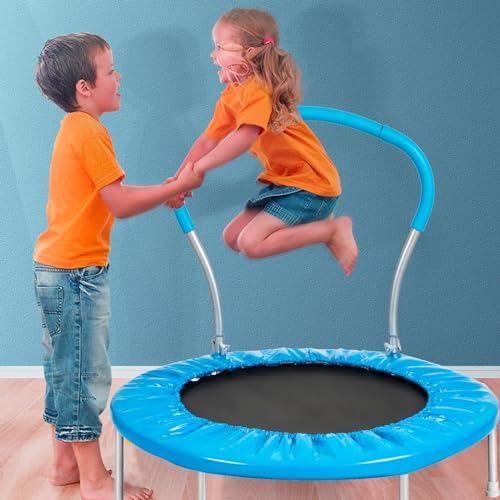 36" Kids Trampoline with Handle, Indoor Mini Trampoline for Kids, Toddlers Small Rebounder Fitness Trampoline for Indoor and Outdoor Use