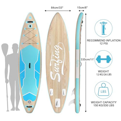 YUSING Inflatable Stand Up Paddle Board, Non-Slip Deck SUP Paddle Board with SUP Accessories & Backpack, Portable Standing Boat for Youth & Adult