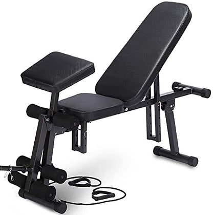 Weight Bench Dumbbell Weight Lifting Adjustable Weight Bench Sit-ups Fitness Equipment, Adjustable Supine Board, Home Multifunction Folding Dumbbell Bench