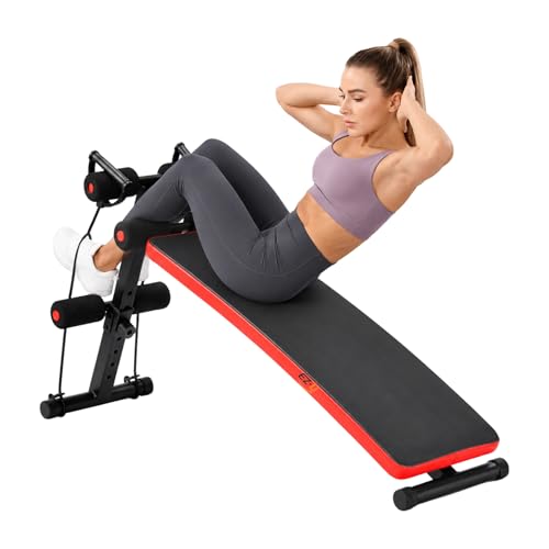 EZ-U Sit Up Exercise Equipment Sit Up Bench Adjustable Weight Bench Foldable Decline Ab Board 440LB Weight Capacity Heavy Duty Steel for Home Gym Core Workout Strength Training