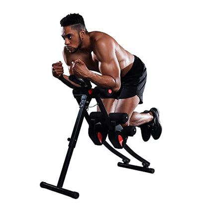 ab machine, ab workout equipment for home gym, Height Adjustable ab trainer, foldable fitness equipment. - style: ab machine with resistance bands