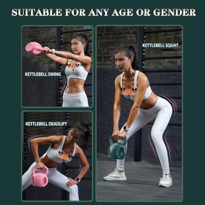 Kettlebell Weights Gym Muscle Training Kettle Bells, Women's Fitness Squat Dumbbell, Unique Three-Ear Structure, Sports Equipment(Yellow,20LB)