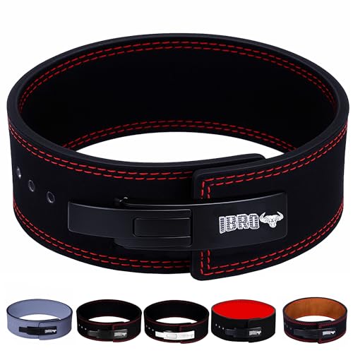 IBRO Powerlifting Lever Gym Belt – Power 8MM, 10MM or 13MM Extreme Heavy Duty Genuine Leather Belts - Squats Deadlifts Bodybuilding Weight Lifting IPF Power Lifting Strongman for Men - color: 10mm AllBlack, size: Small