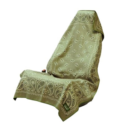 Sprints Athletic Running Towel, Full-Sized, Car Seat Cover - Performance Microfiber (Paisley Probs Green) - color: Paisley Probs Green W/ Snaps