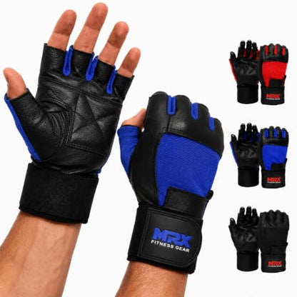 MRX Weight Lifting Gloves Gym Fitness Exercise Bodybuilding Workout Powerlifting - color: Blue, size: Small