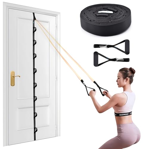 Door Anchor Strap for Resistance Bands Exercises, Multi Point Anchor Gym Attachment for Home Fitness, Portable Door Band Resistance Workout Equipment, Easy to Install, Punch-Free, Nail-Free