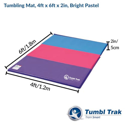 Tumbl Trak Gymnastics Folding Tumbling Panel Mat - color: Bright Pastel, size: 4'x6'x2"
