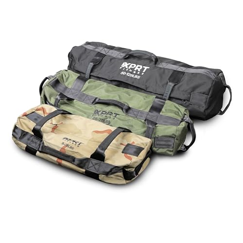 Workout Sandbag for Heavy Duty Workout Cross Training 7 Multi-positional Handles - Color Army Green/Black/Camo - color: 3 Color Set C, size: Small+Medium+Large