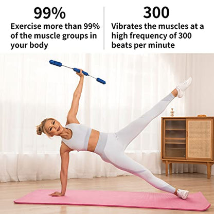 Fitness Bar, Elastic Resistance Exercise Bar for Strength Training - color: Blue