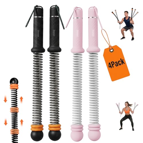 4Pack Adjustable Ropeless Battle Ropes Set, Portable Battle Ropes, Cordless Battle Training for Home, Suitable for Aerobic Exercise and Muscle Training for Both Men and Women