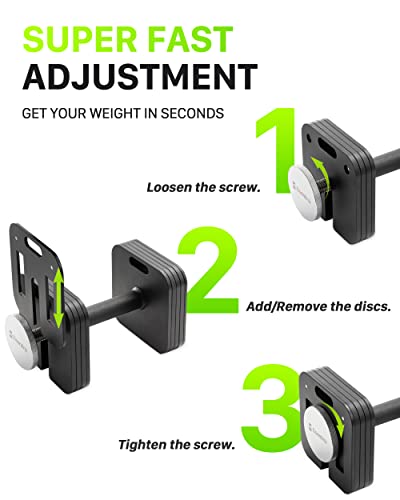 Eisenlink Adjustable Dumbbell Set, 10-50/80lb, 5lb Increments, Quick-Lock - size: 80LB