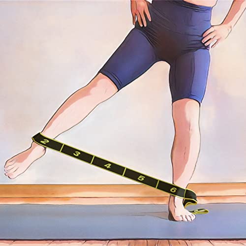 Muka Elastic Yoga Strap with Loops for Flexibility, Exercise Stretching Band for Physical Therapy - color: Purple