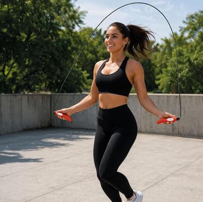 LaceUp Adjustable Jump Rope for Fitness – Speed Rope with Ergonomic Non-Slip Handles, Smooth Ball Bearing System for Faster Spins, Tangle-Free Cable, Ideal for Cardio, Boxing, Crossfit