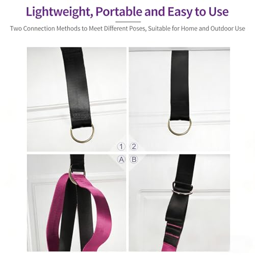 Stretching Strap with Loops - Non Elastic Stretch Band for Physical Therapy, Yoga Strap for Stretching Equipment, Stretch Bands for Exercise and Flexibility - color: Green