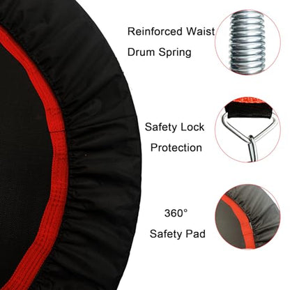 40" Foldable Trampoline, 660LBS Fitnes Trampoline, Indoor/Outdoor Jumping Workouts,