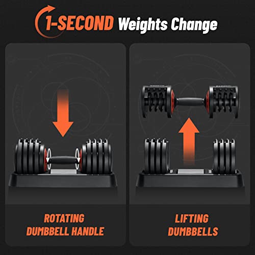 25/50/55 lbs Pair Adiustable Dumbbell Set, Adiust Dumbbell Weight for Exercises Pair Dumbbells for Men and Women in Home - color: 55LBS Pair