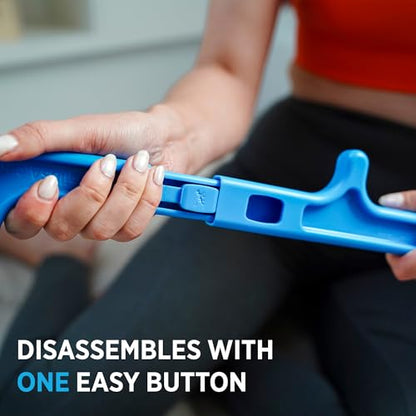 Tiger Tail Tiger Cane Back & Neck Massager – Trigger Point Deep Tissue Acupressure Therapy Cane Massage Hook with 7 Gription Knobs, 2-Piece Massage Tool for Muscle Knot & Shoulder Massage, Blue - color: Blue