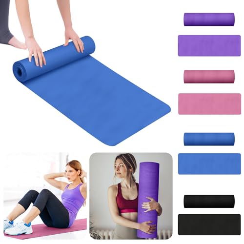 Non Slip Yoga Mat 1/5" Thick High Density Non Slip Anti-Tear Exercise Mat with Carrying Strap Hot Yoga Mat for Pilates, Workouts, Floor, Home Yoga, Stretching, Fitness, Gym